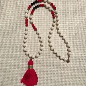 Red tassel necklace